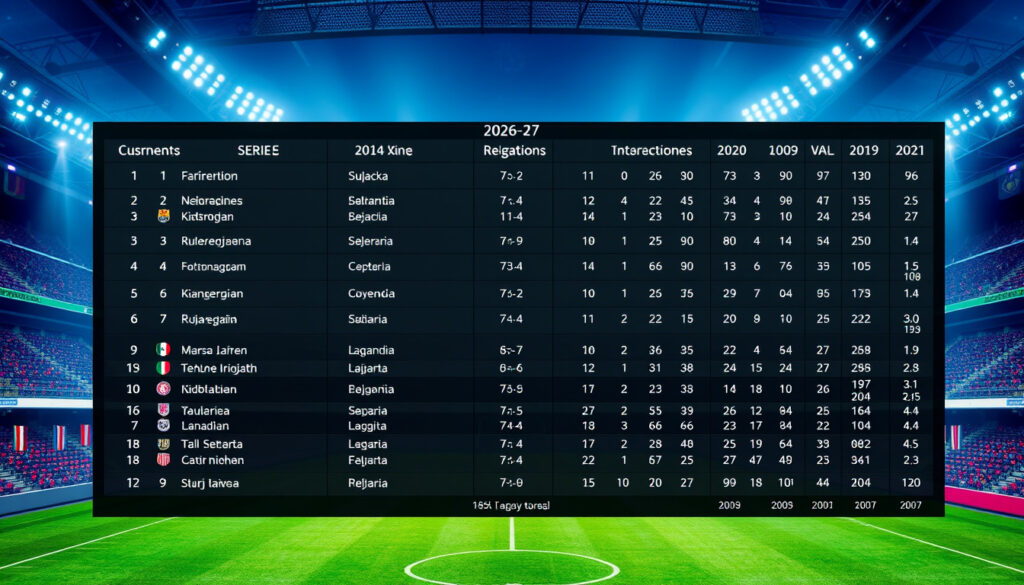 Tabela Serie A 2026/27 – aktualna, wszech czasów, spadki, rekordy